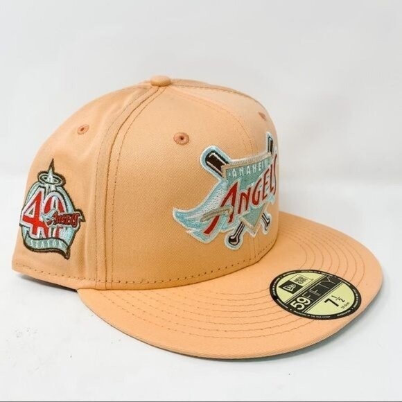 New Era Anaheim Angels Peach Teal UV Fitted 7 1/2